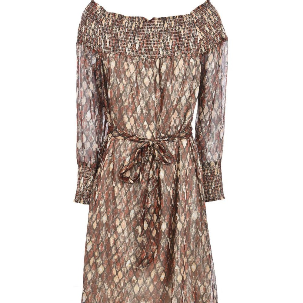 Intropia Off the Shoulder Long-Sleeve Dress